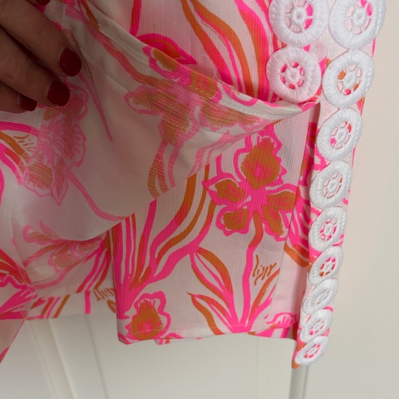 NWT Lilly Pulitzer Pink and Orange Floral Romper Dress - Picture 3 of 3